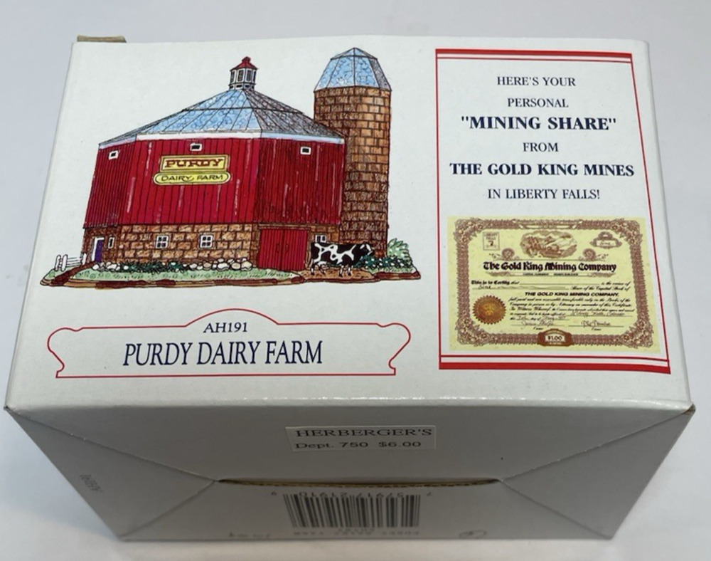 Vintage Liberty Falls Purdy Dairy Farm 1999 Mini Village Piece AH191